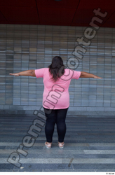 Whole Body Woman T poses White Casual Overweight Standing Street photo references